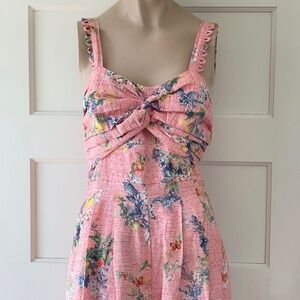 Anthropologie NWT  RANNA GILL Linen Floral Scallop Romper | Size Small